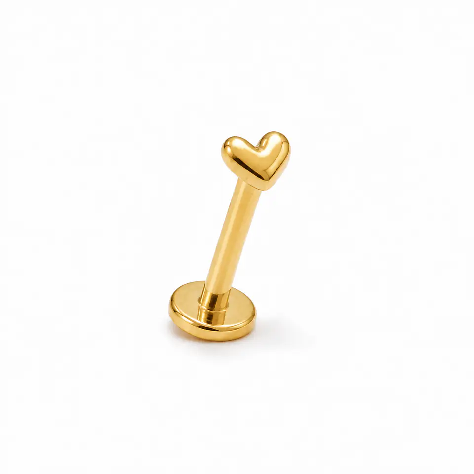 Piercing labret Zoe titanio F136 8mm 16G PVD Oro 18k 11
