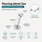 Piercing labret Zoe titanio F136 8mm 16G plateado - Miniatura 3