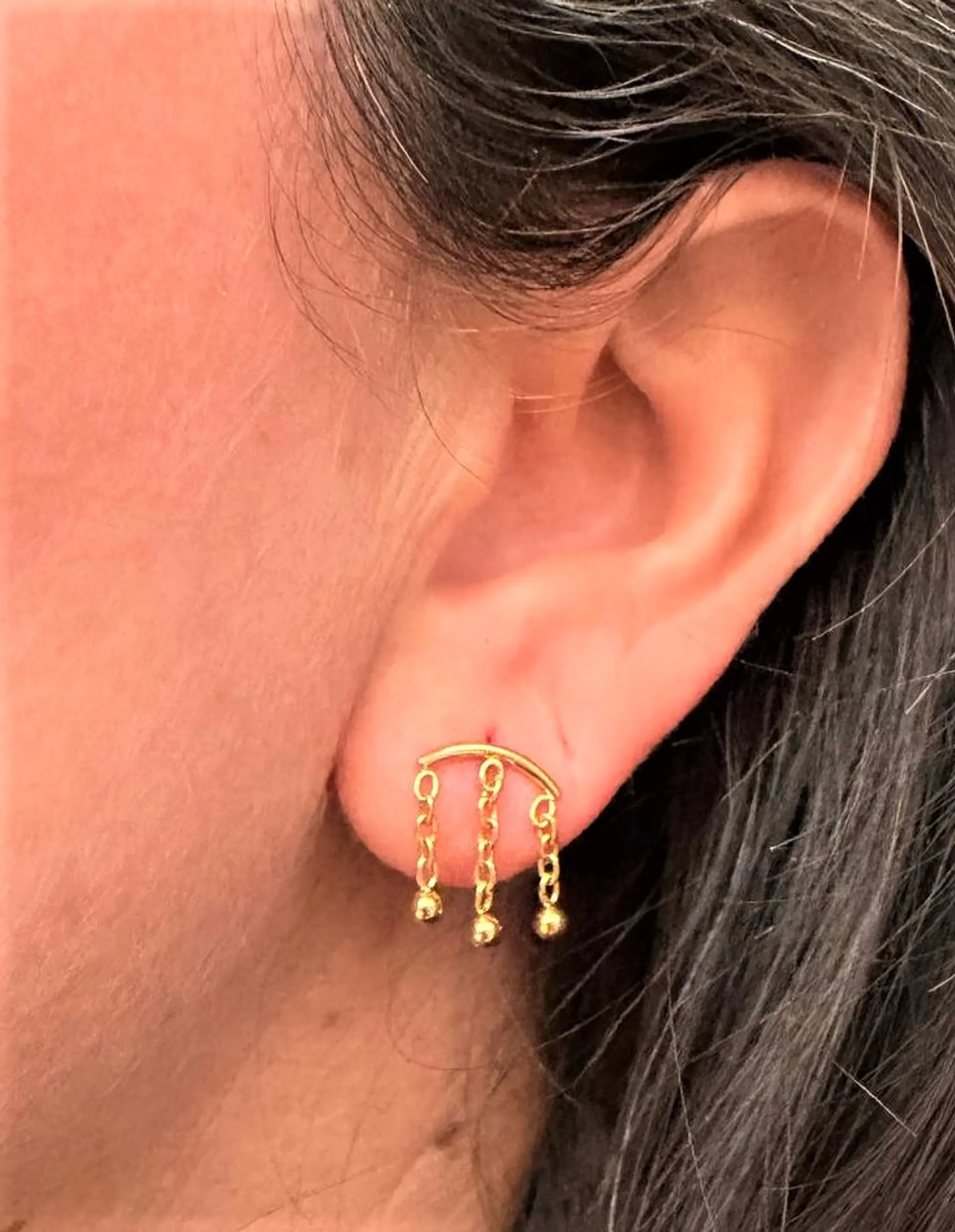 Piercing labret Maya 8mm 16G titanio PVD 18K 2