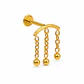 Piercing labret Maya 8mm 16G titanio PVD 18K - Miniatura 6