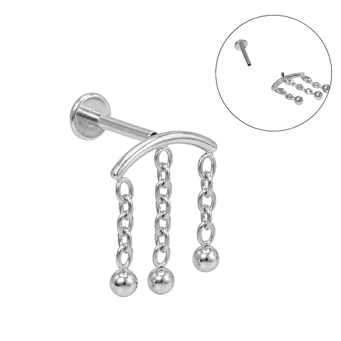 Piercing labret Maya 8mm 16G titanio ASTM F136