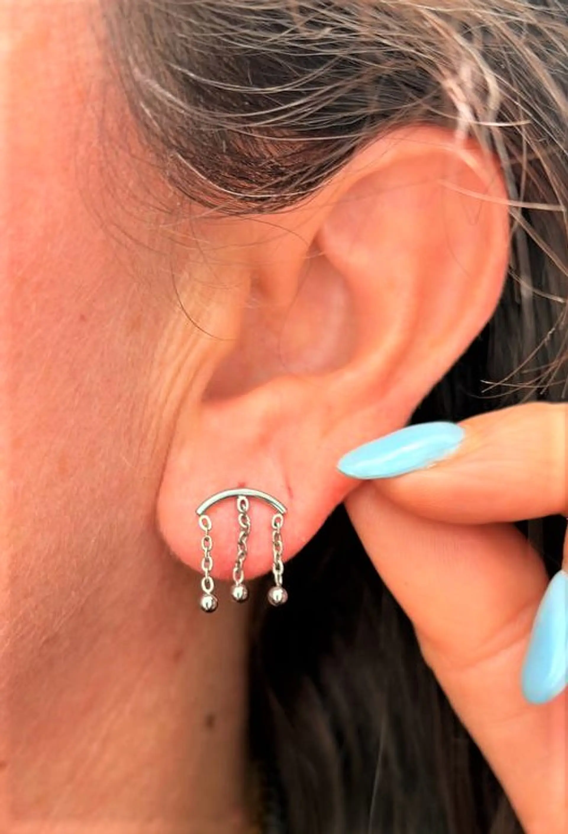 Piercing labret Maya 8mm 16G titanio ASTM F136 2