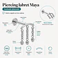 Piercing labret Maya 8mm 16G titanio ASTM F136 - Miniatura 3