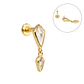 Piercing labret Laila 6mm 16G plata 925 bañado oro 18k - Miniatura 1