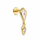 Piercing labret Laila 6mm 16G plata 925 bañado oro 18k - Miniatura 7