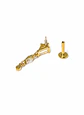Piercing labret Amy 6mm 16G plata 925 bañado oro 18k - Miniatura 6