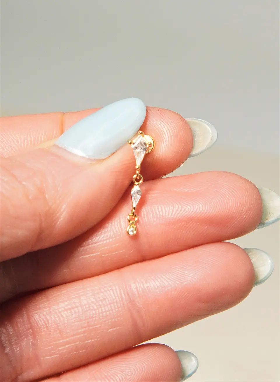 Piercing labret Amy 6mm 16G plata 925 bañado oro 18k 9