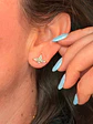 Piercing labret Abby plata 925 6mm 16G bañada en oro 18K  - Miniatura 2
