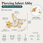 Piercing labret Abby plata 925 6mm 16G bañada en oro 18K  - Miniatura 4