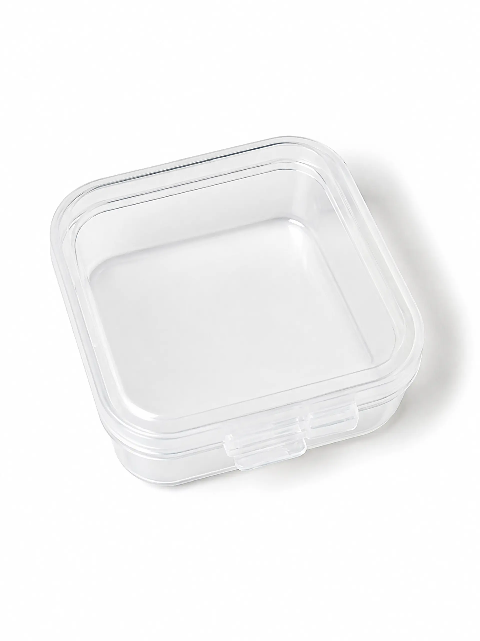 Pack de 24 cajas plasticas transparentes 34x34 mm almacenaje 7