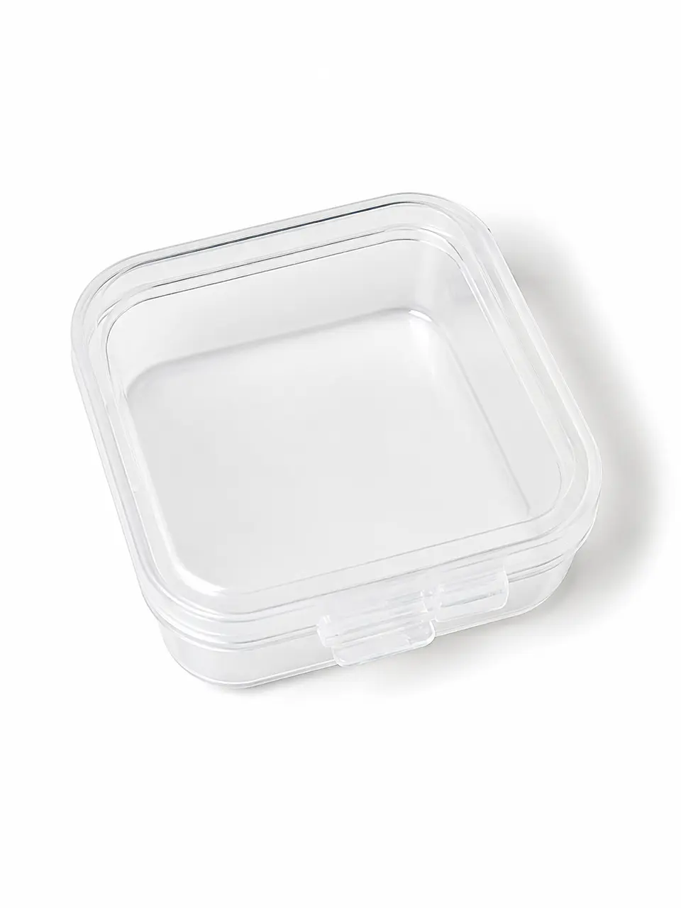 Pack de 24 cajas plasticas transparentes 34x34 mm almacenaje 7