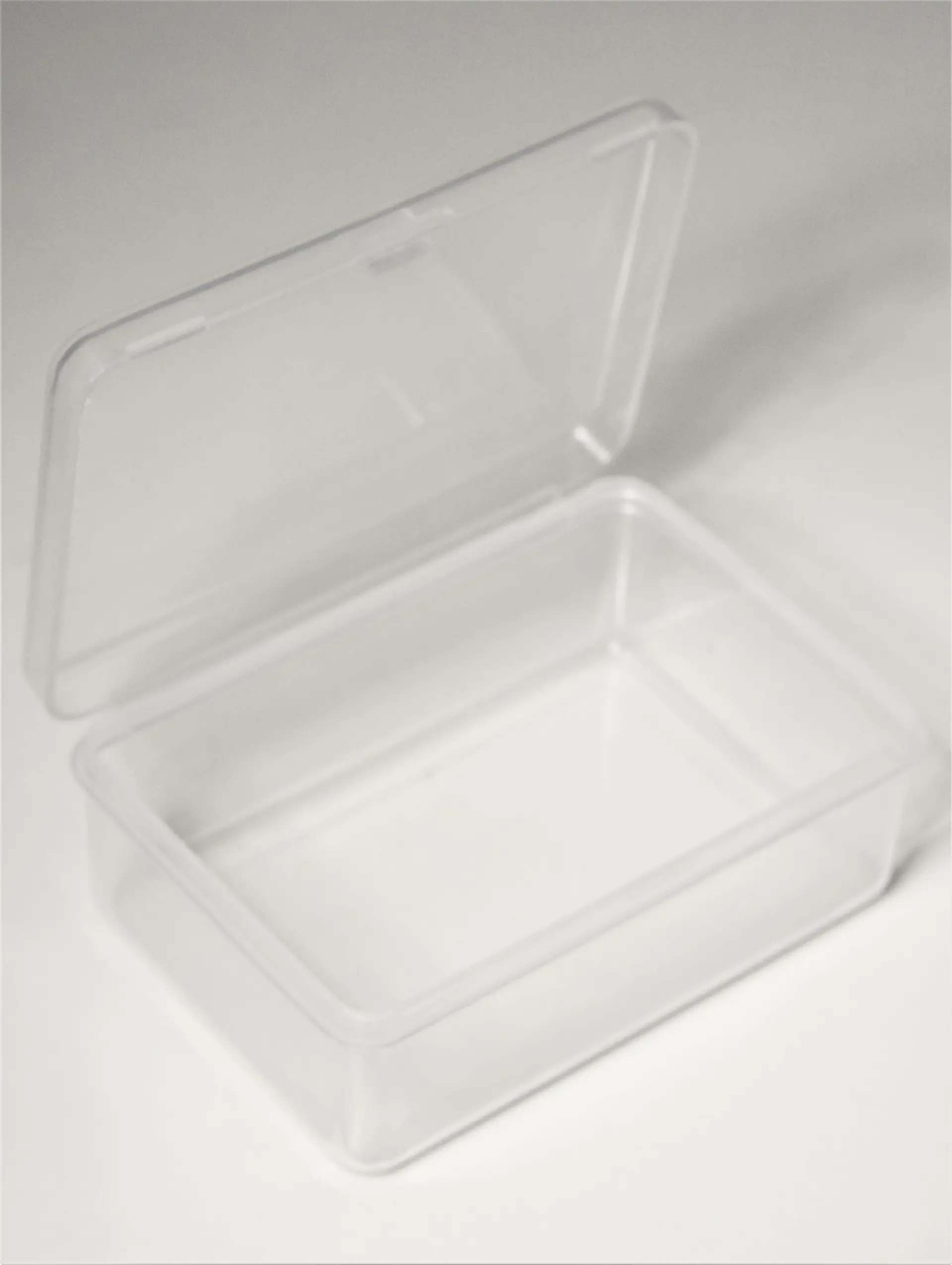 Pack de 12 cajas plasticas transparentes 76x51 mm almacenaje 8