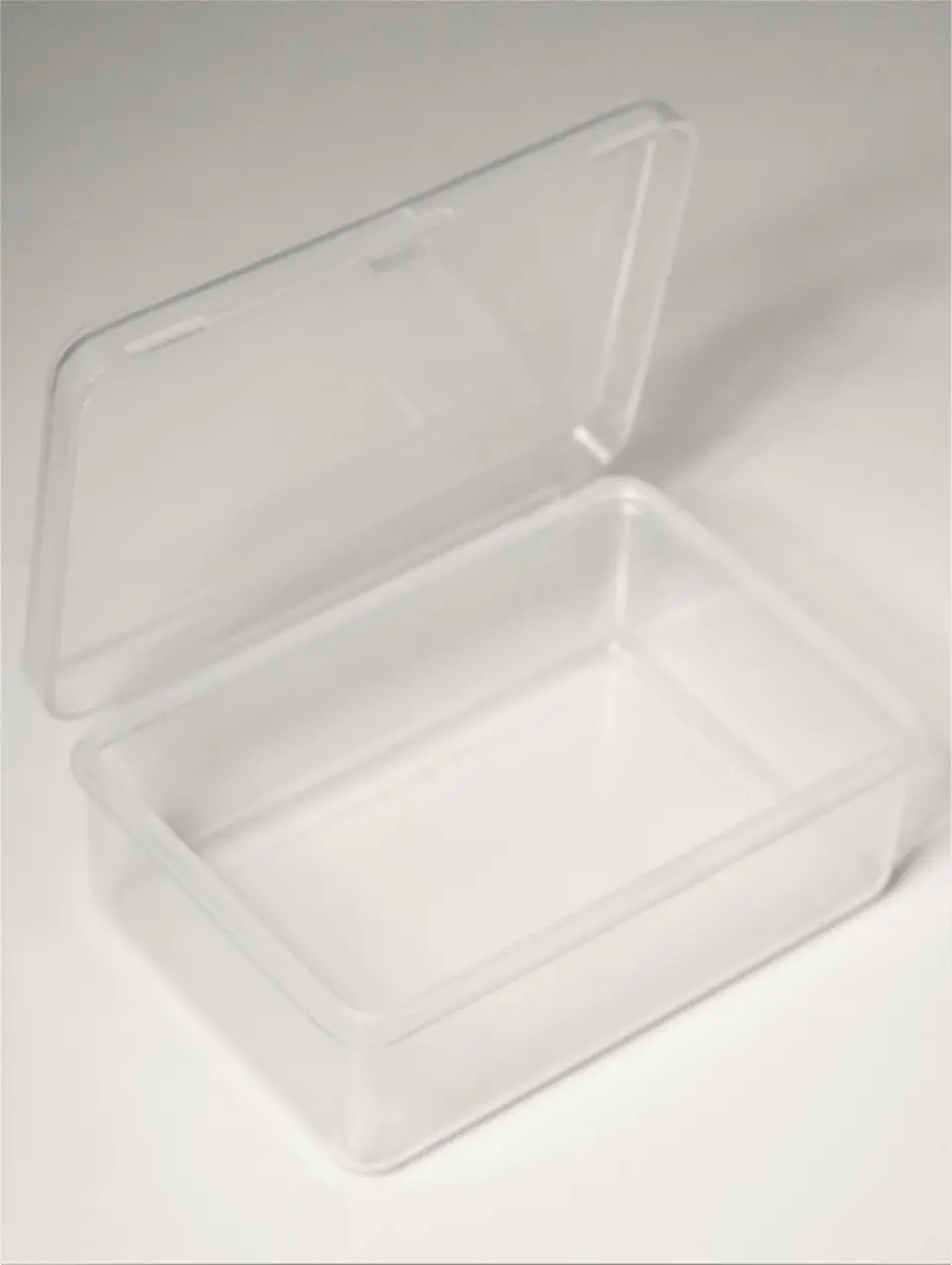 Pack de 12 cajas plasticas transparentes 76x51 mm almacenaje 8