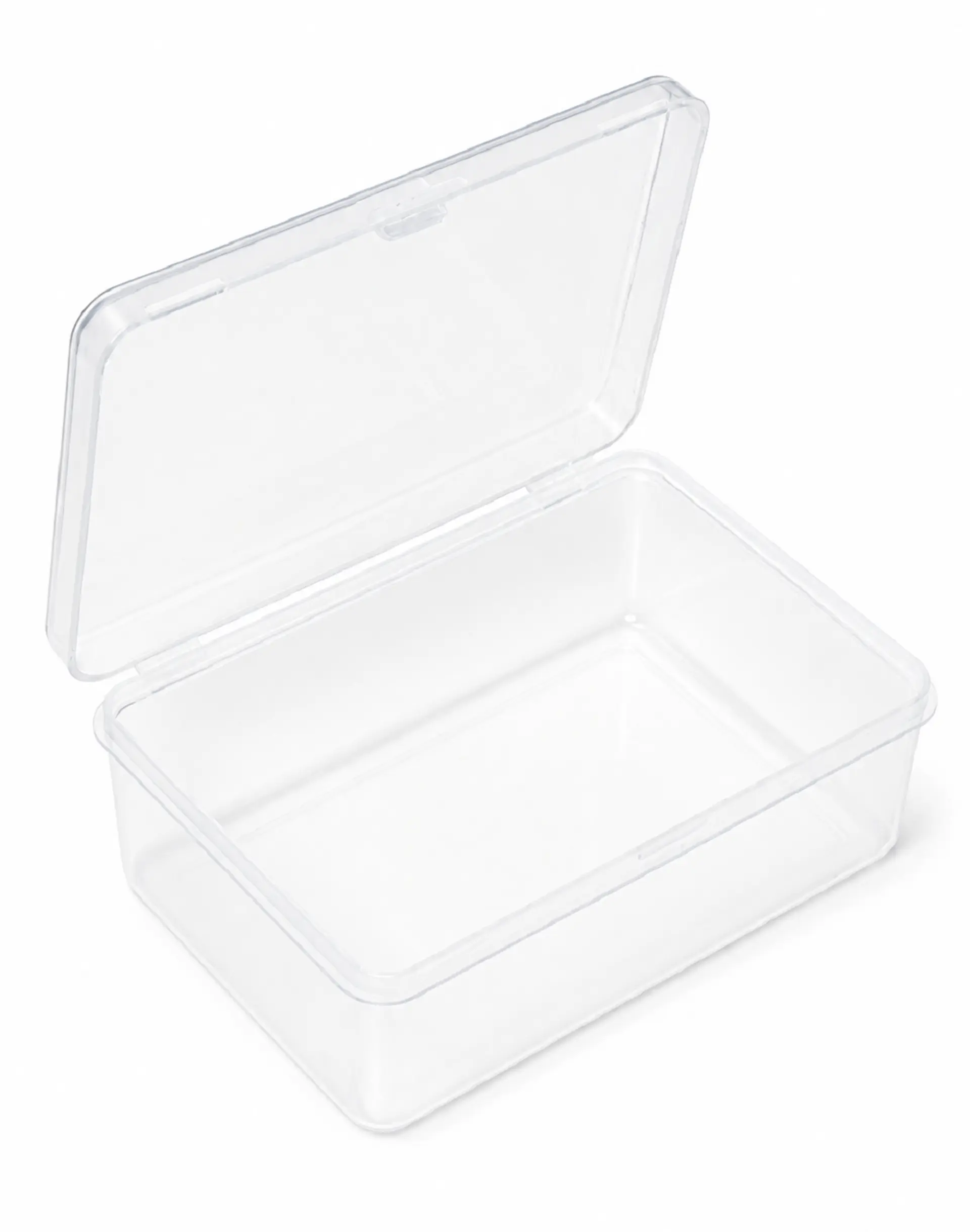 Pack de 12 cajas plasticas transparentes 76x51 mm almacenaje 6