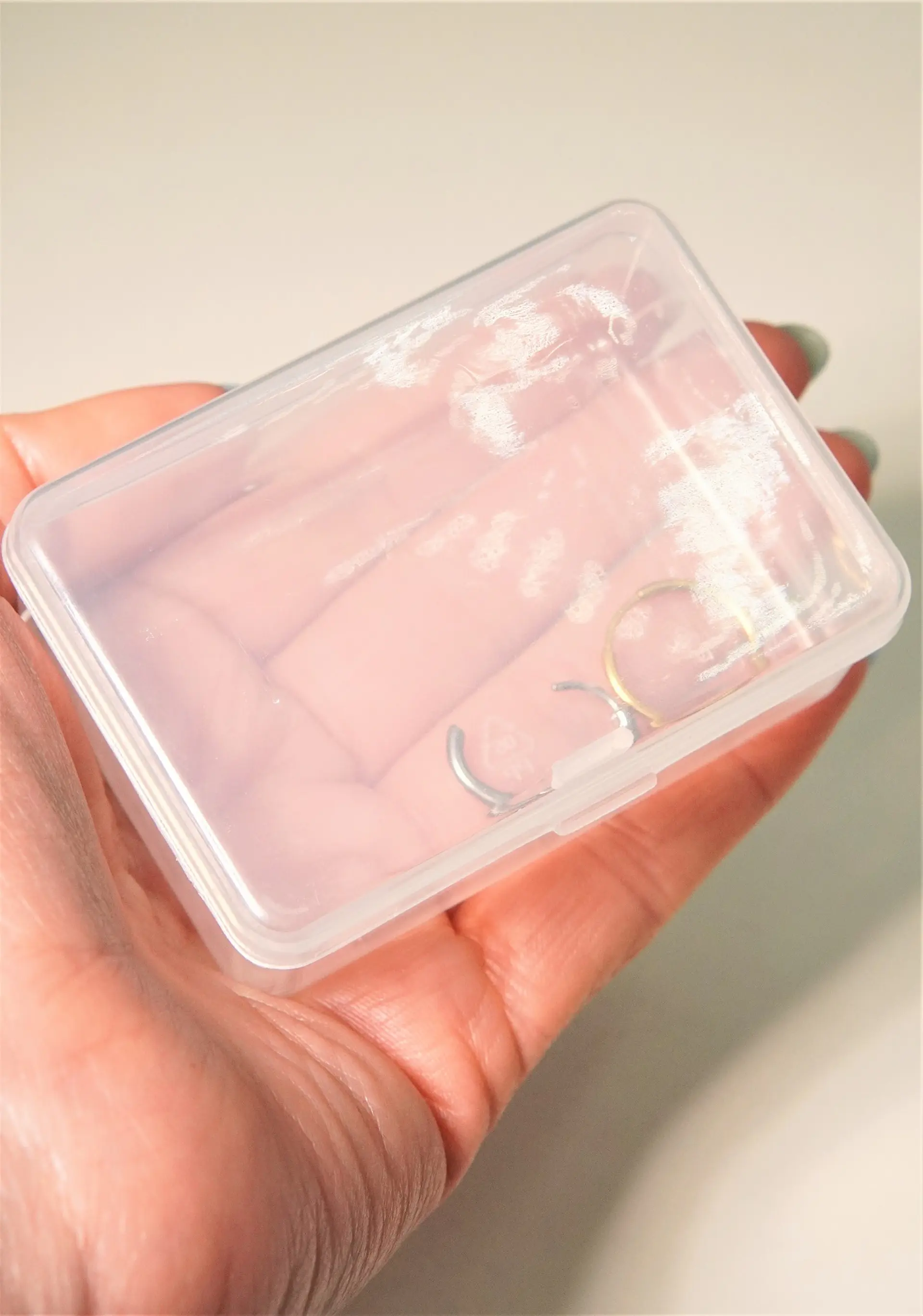 Pack de 12 cajas plasticas transparentes 76x51 mm almacenaje 5