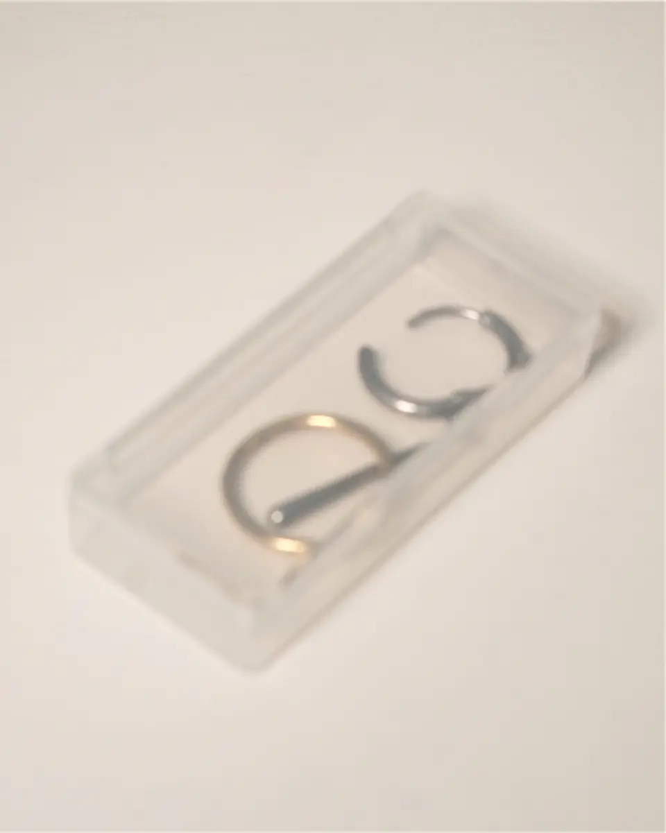 Pack de 12 cajas plasticas transparentes 54x24 mm almacenaje 7