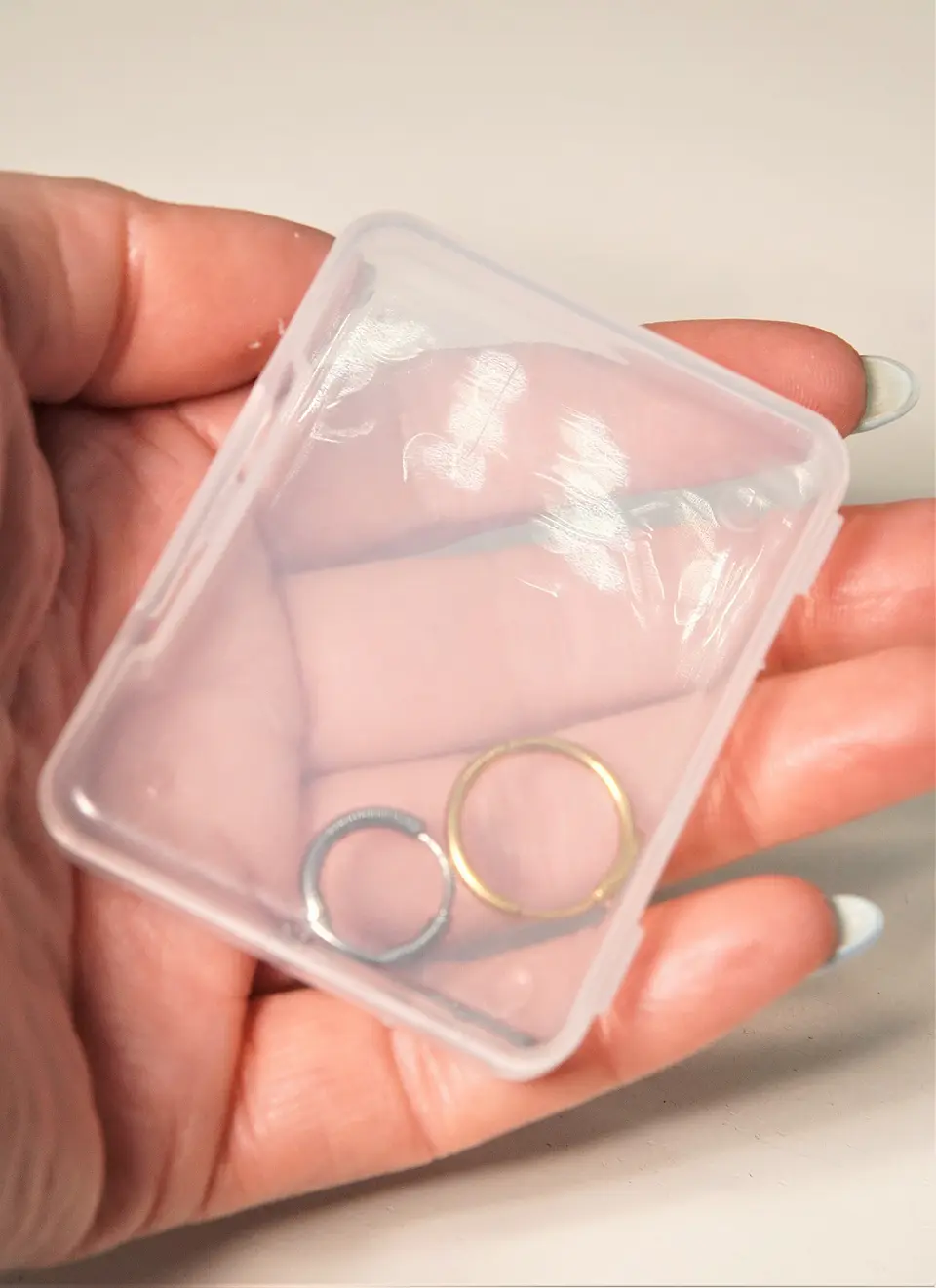 Pack de 12 cajas plasticas transparentes 68x53 mm almacenaje 6