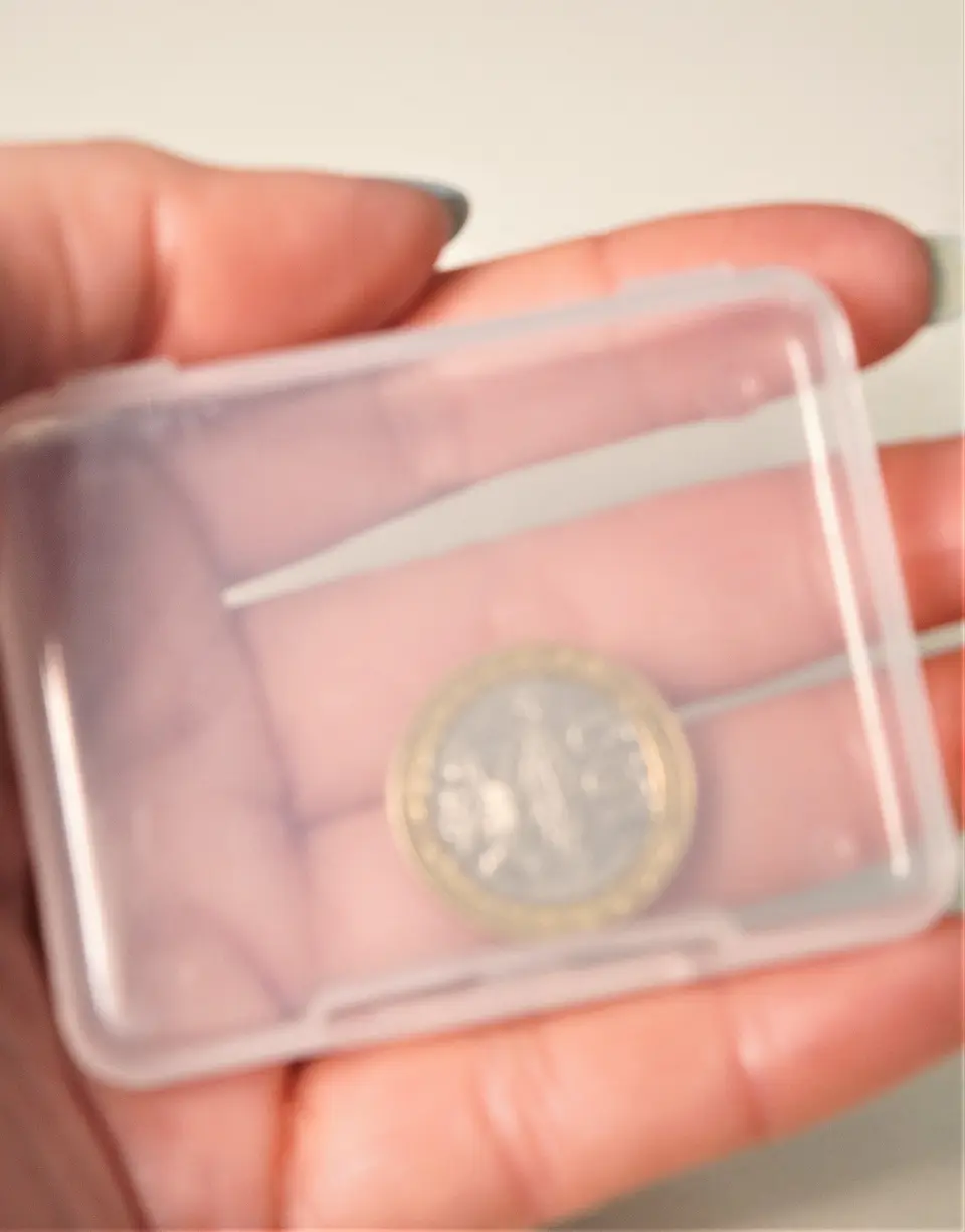 Pack de 12 cajas plasticas transparentes 68x53 mm almacenaje 4