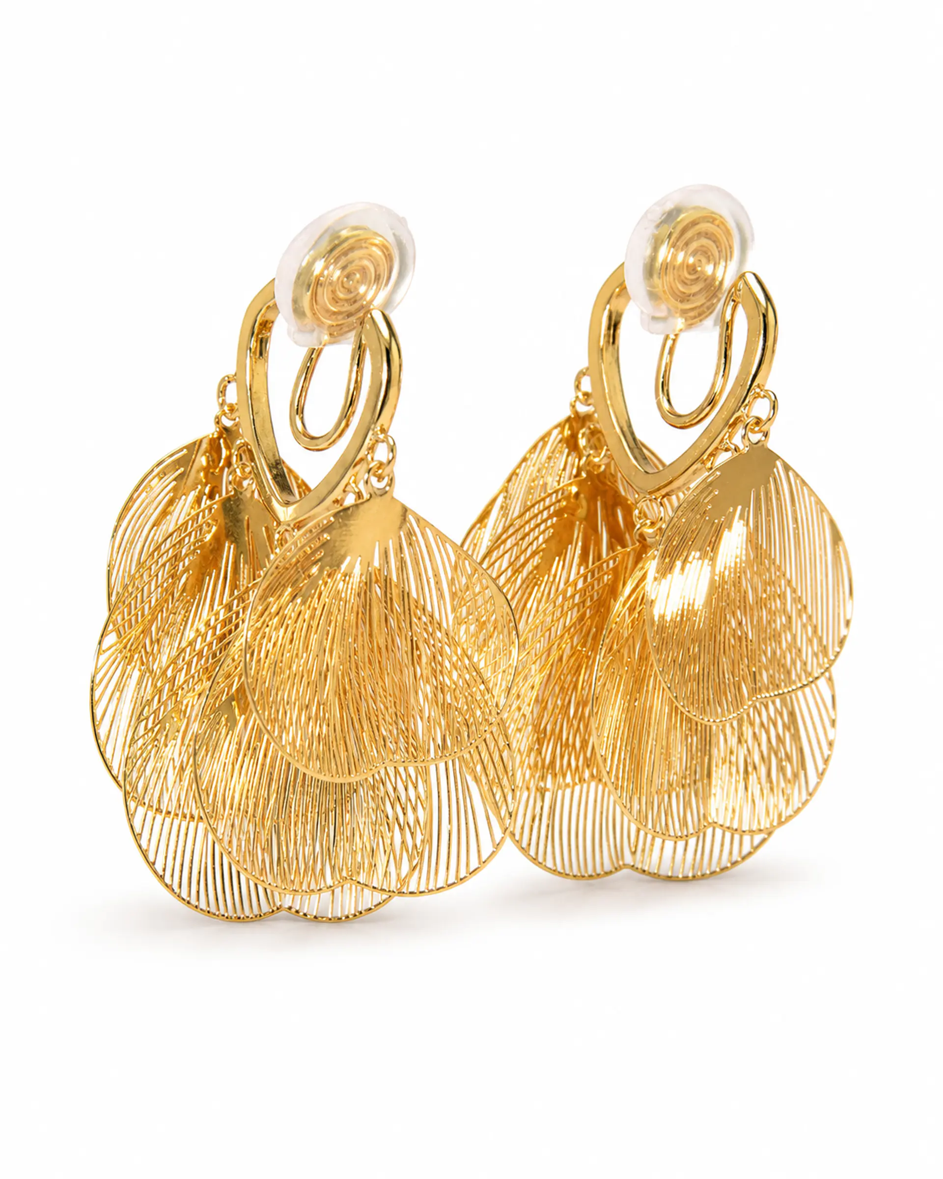Aros Libelula sin perforacion bañados en oro 14k 12