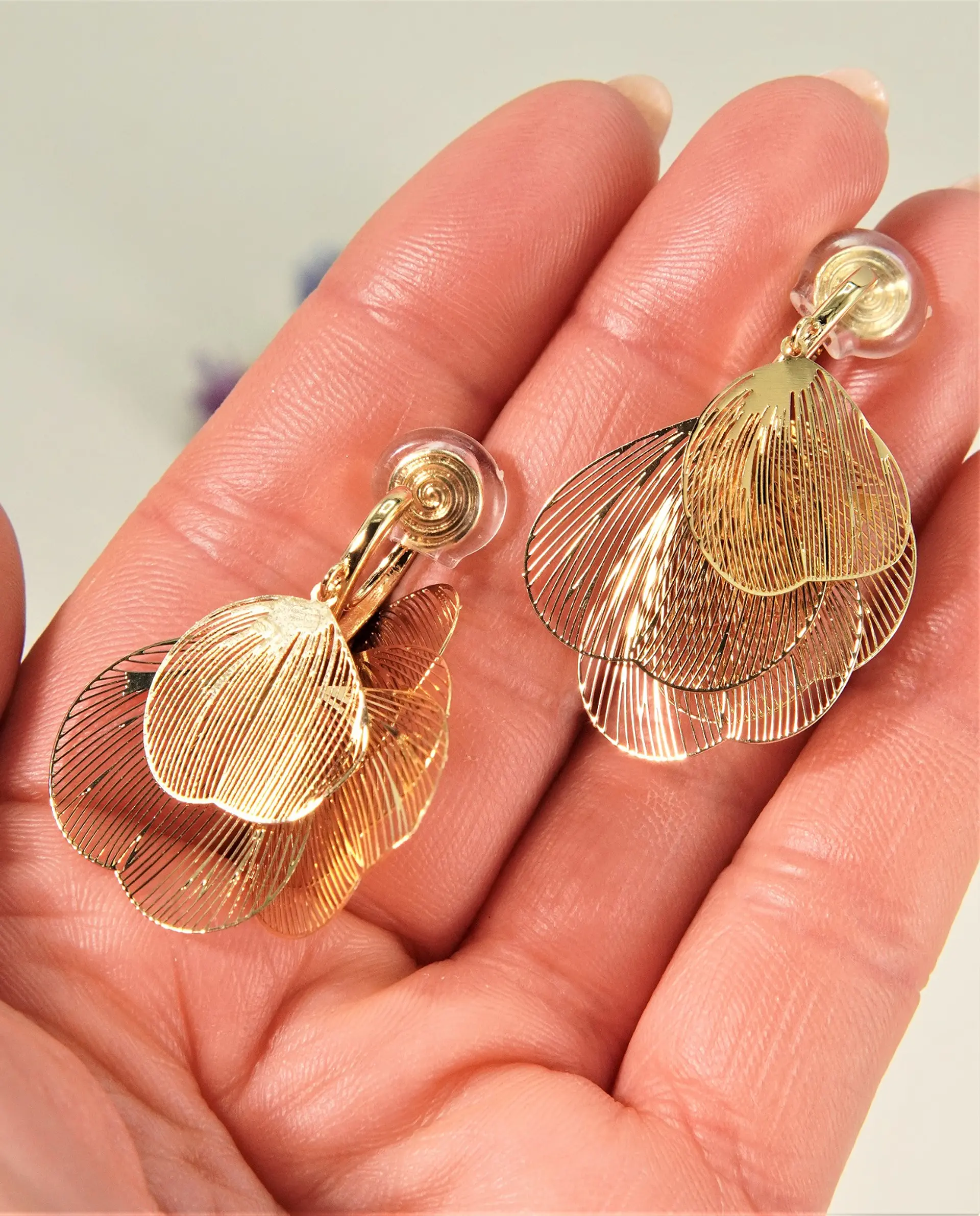 Aros Libelula sin perforacion bañados en oro 14k 10