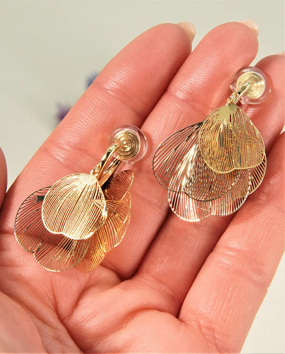 Aros Libelula sin perforacion bañados en oro 14k 10