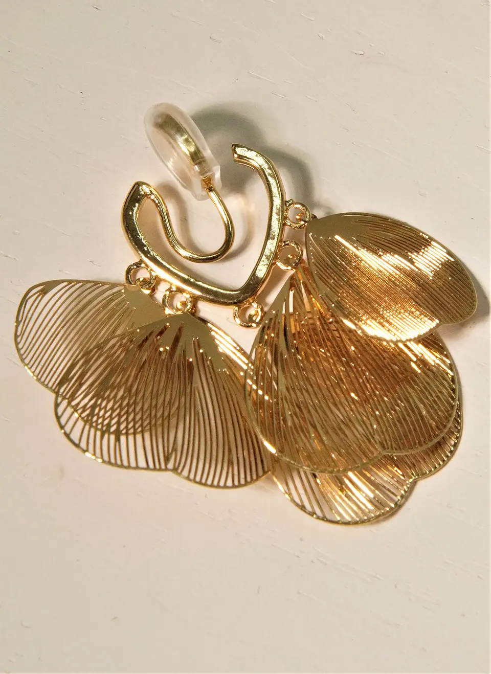 Aros Libelula sin perforacion bañados en oro 14k 11