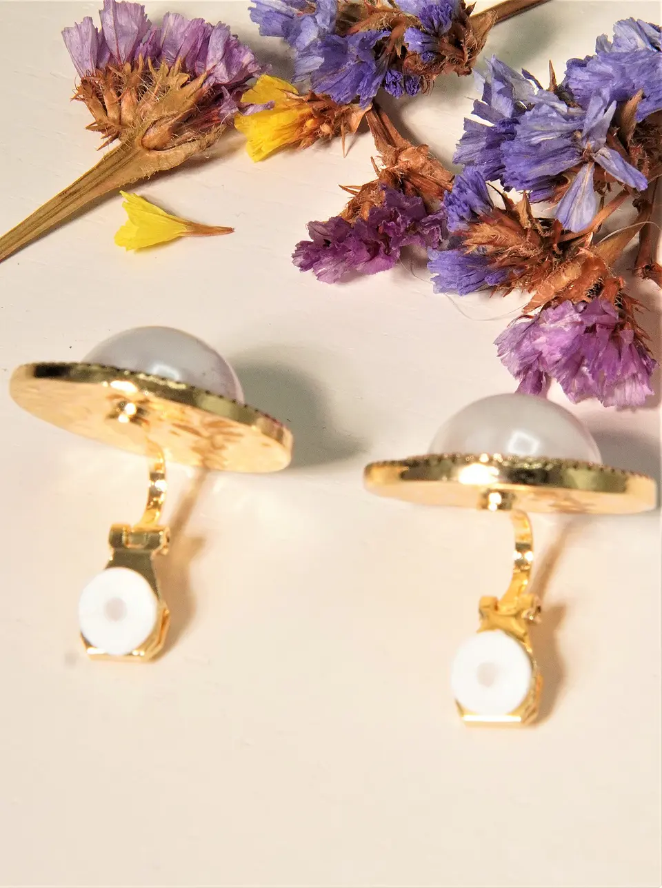 Aros Dinastia clip sin perforacion bañado en oro 14k  5