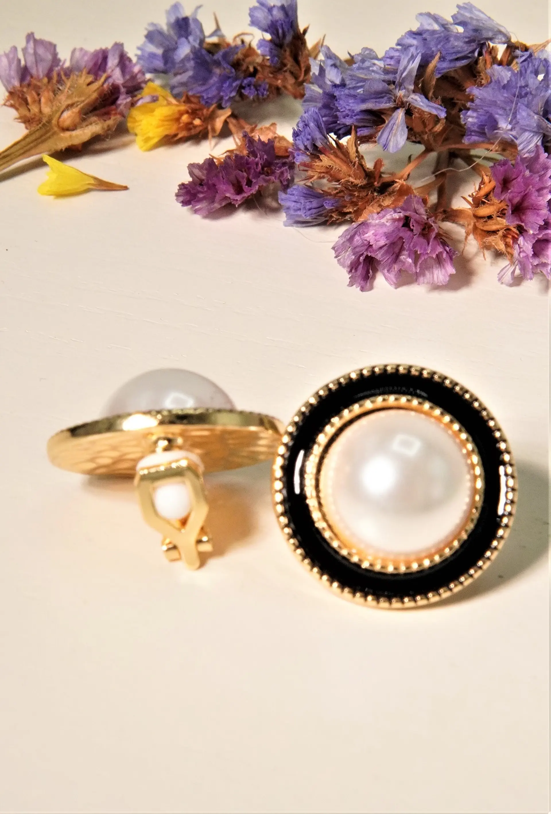 Aros Dinastia clip sin perforacion bañado en oro 14k  9