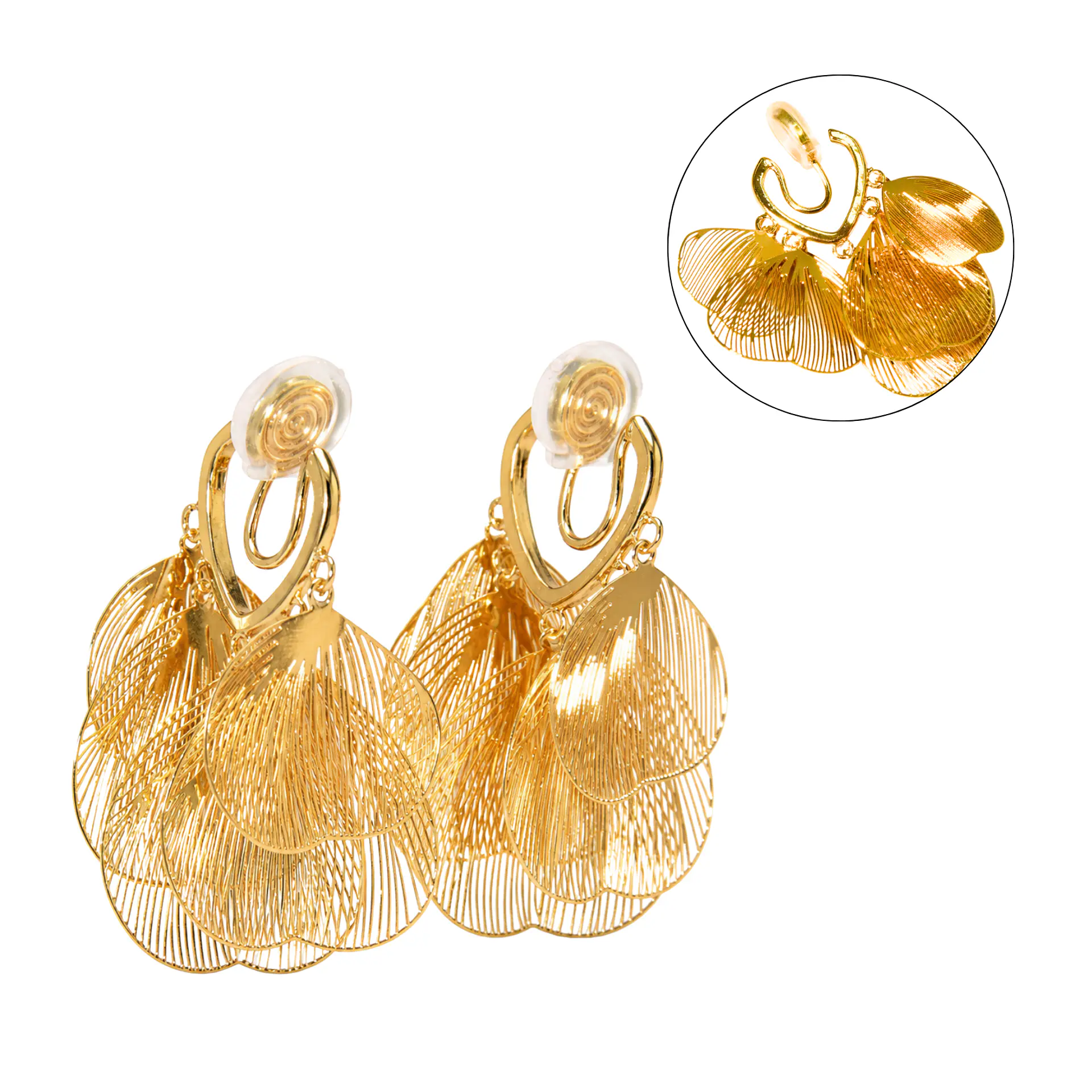 Aros Libelula sin perforacion bañados en oro 14k 1