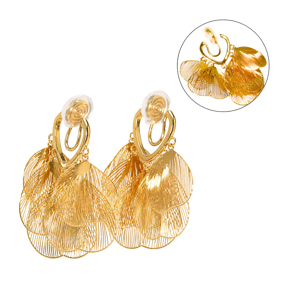 Aros Libelula sin perforacion bañados en oro 14k 1
