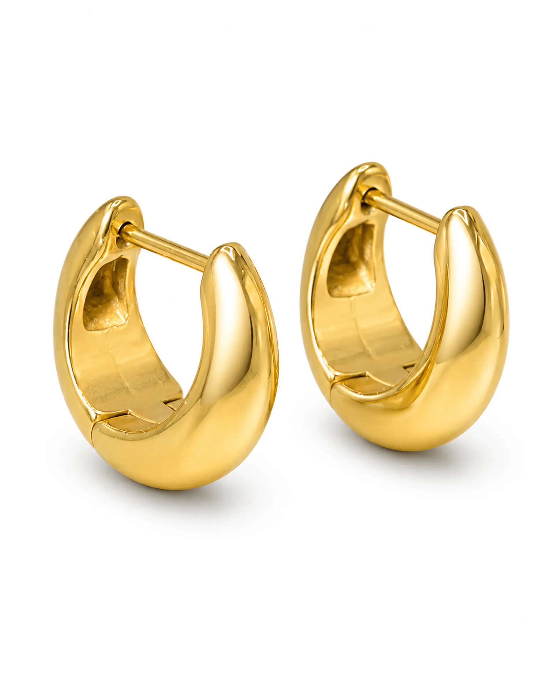 Argollas Camila chunky 20G 8MM titanio PVD oro 18 ASTM F136 10