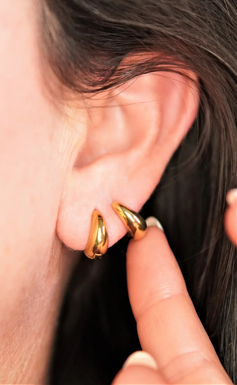 Argollas Camila chunky 20G 8MM titanio PVD oro 18 ASTM F136 2