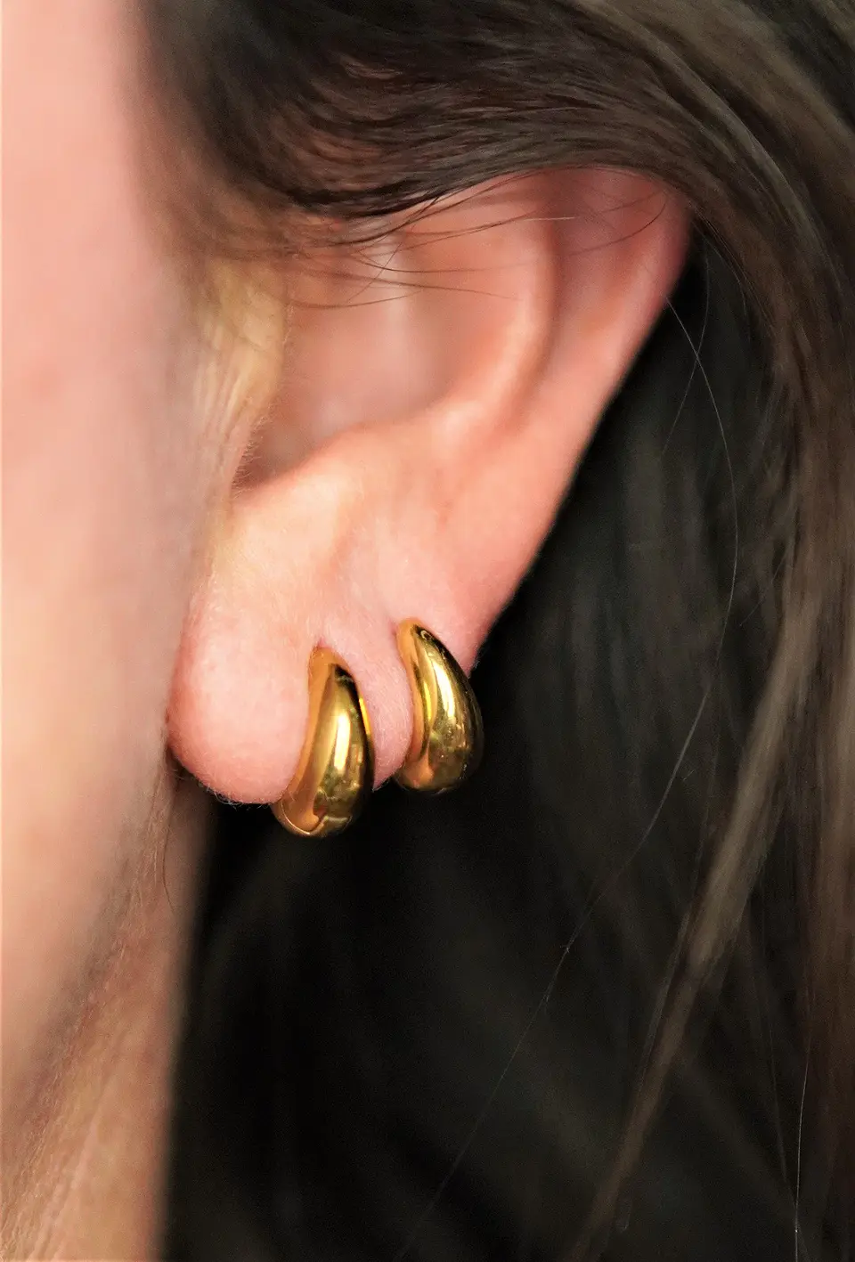 Argollas Camila chunky 20G 8MM titanio PVD oro 18 ASTM F136 9