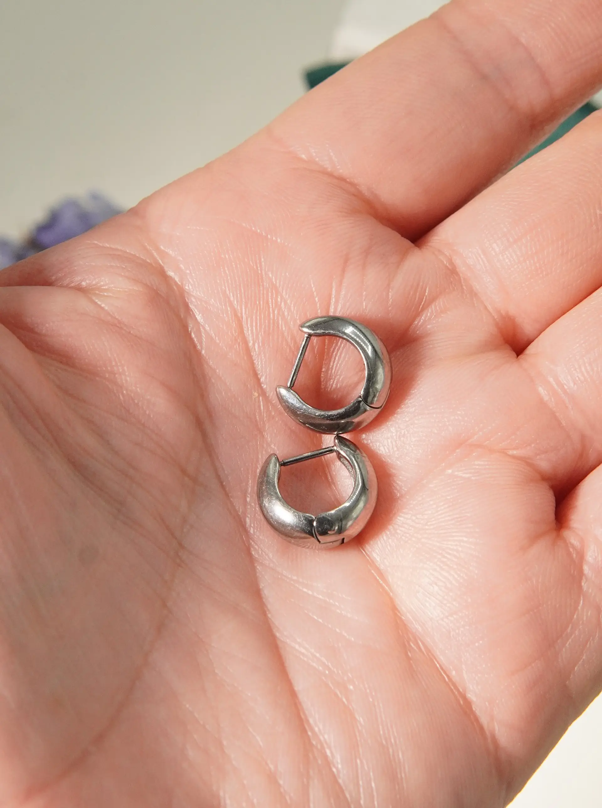 Argollas Camila chunky 20G 8MM titanio ASTM F136 8