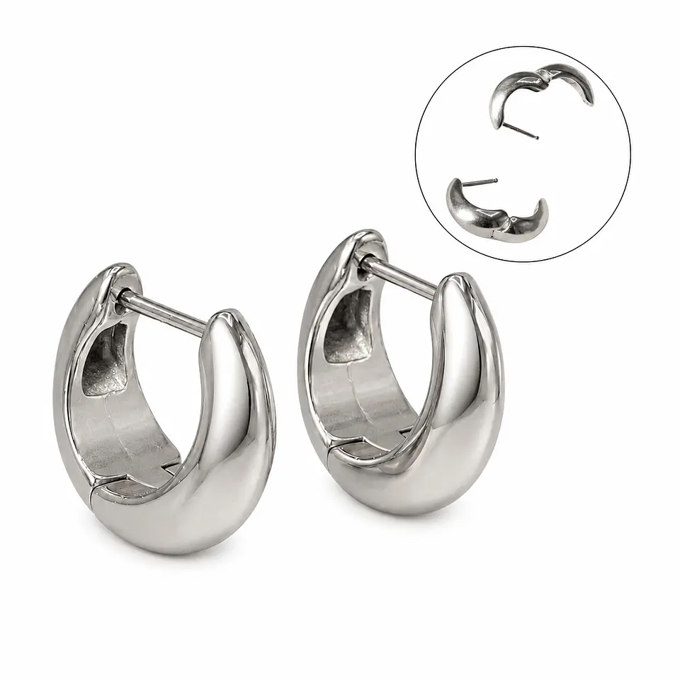Argollas Camila chunky 20G 8MM titanio ASTM F136 1