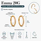 Argollas Emma 20G 6mm zirconias titanio PVD oro 18k - Miniatura 3