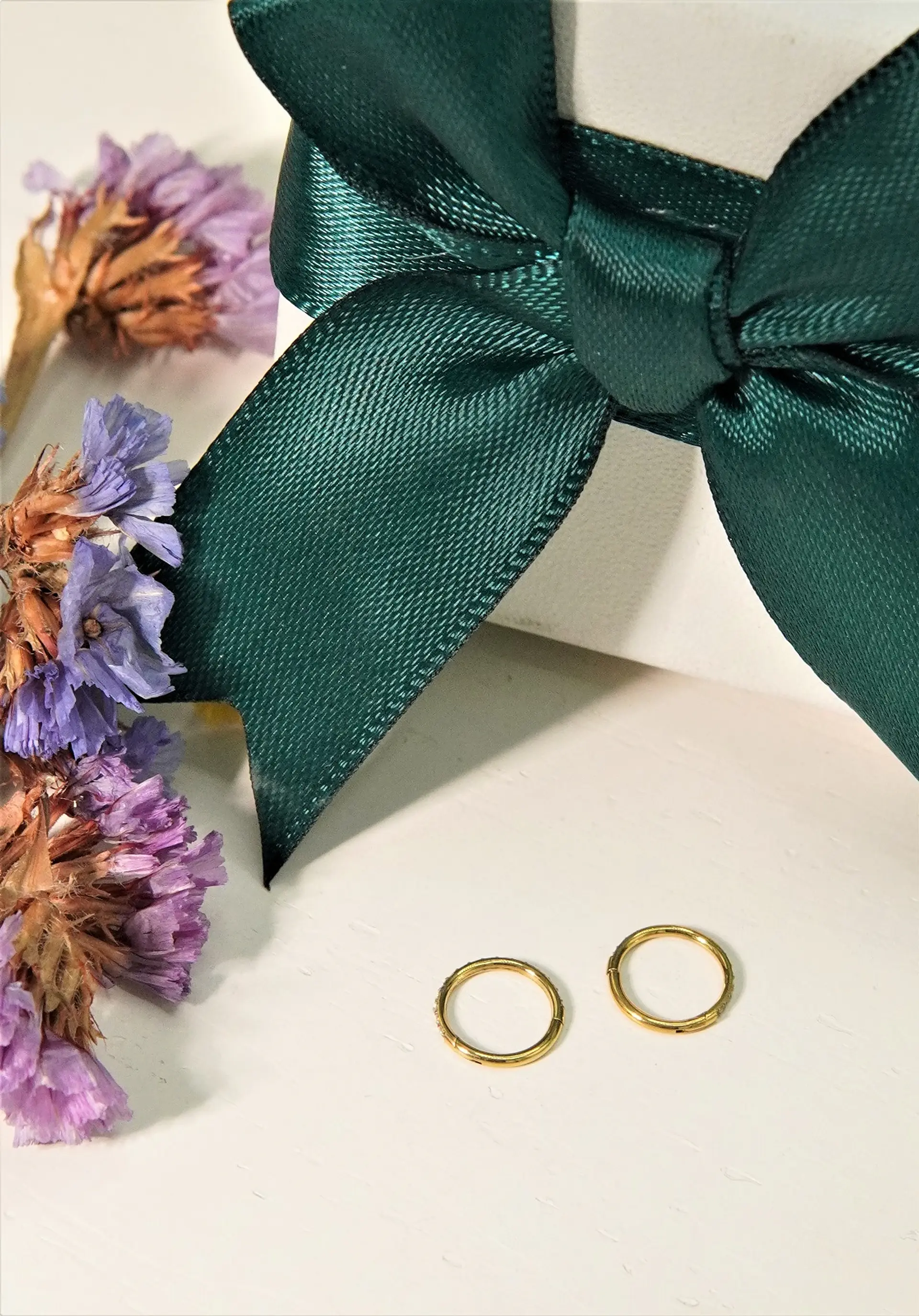 Argollas Emma 20G 6mm zirconias titanio PVD oro 18k 11