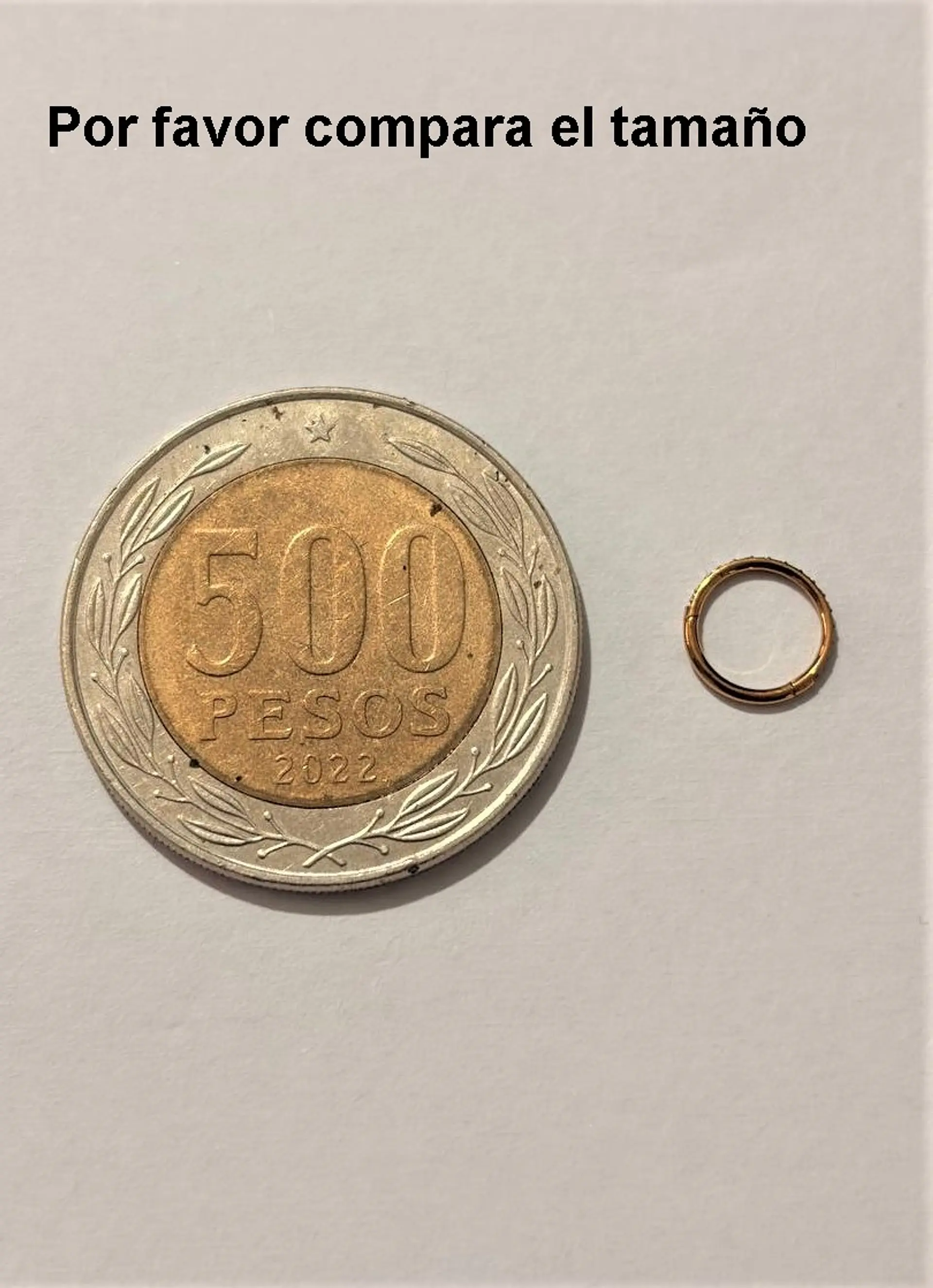 Piercing Argolla Emma 20G 6mm Titanio PVD Oro 18k 5