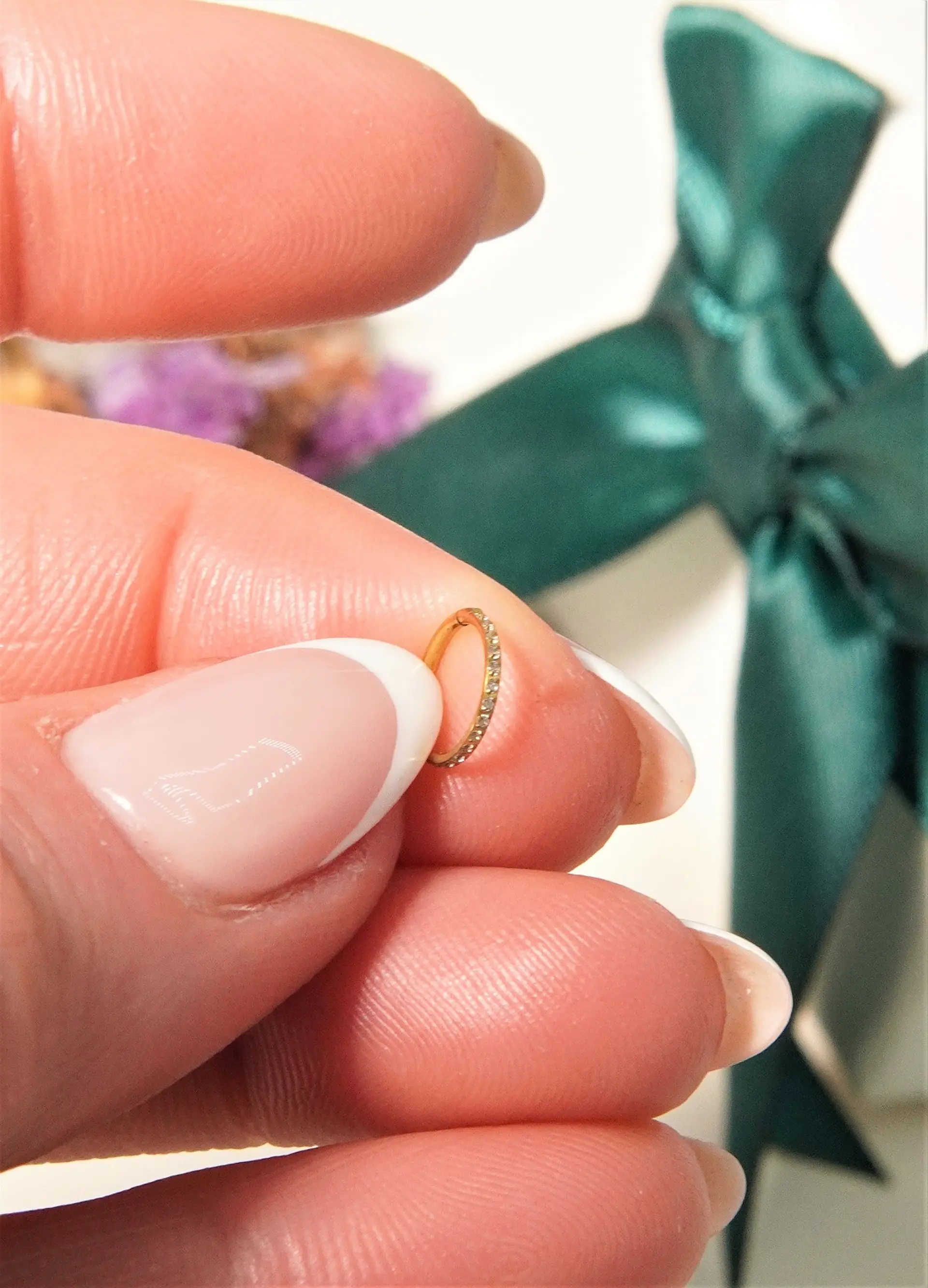 Piercing Argolla Emma 20G 6mm Titanio PVD Oro 18k 9