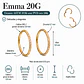 Argollas Emma 20G 8mm zirconias titanio PVD oro 18k - Miniatura 3