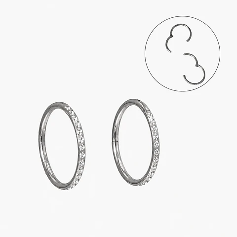 Argollas Emma 20G 8mm zirconias titanio ASTM F136