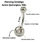 Piercing ombligo navel 8mm acero quirurgico 316L - Miniatura 3