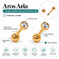 Aros punto de luz Aria 3mm 20G titanio PVD 18k - Miniatura 3