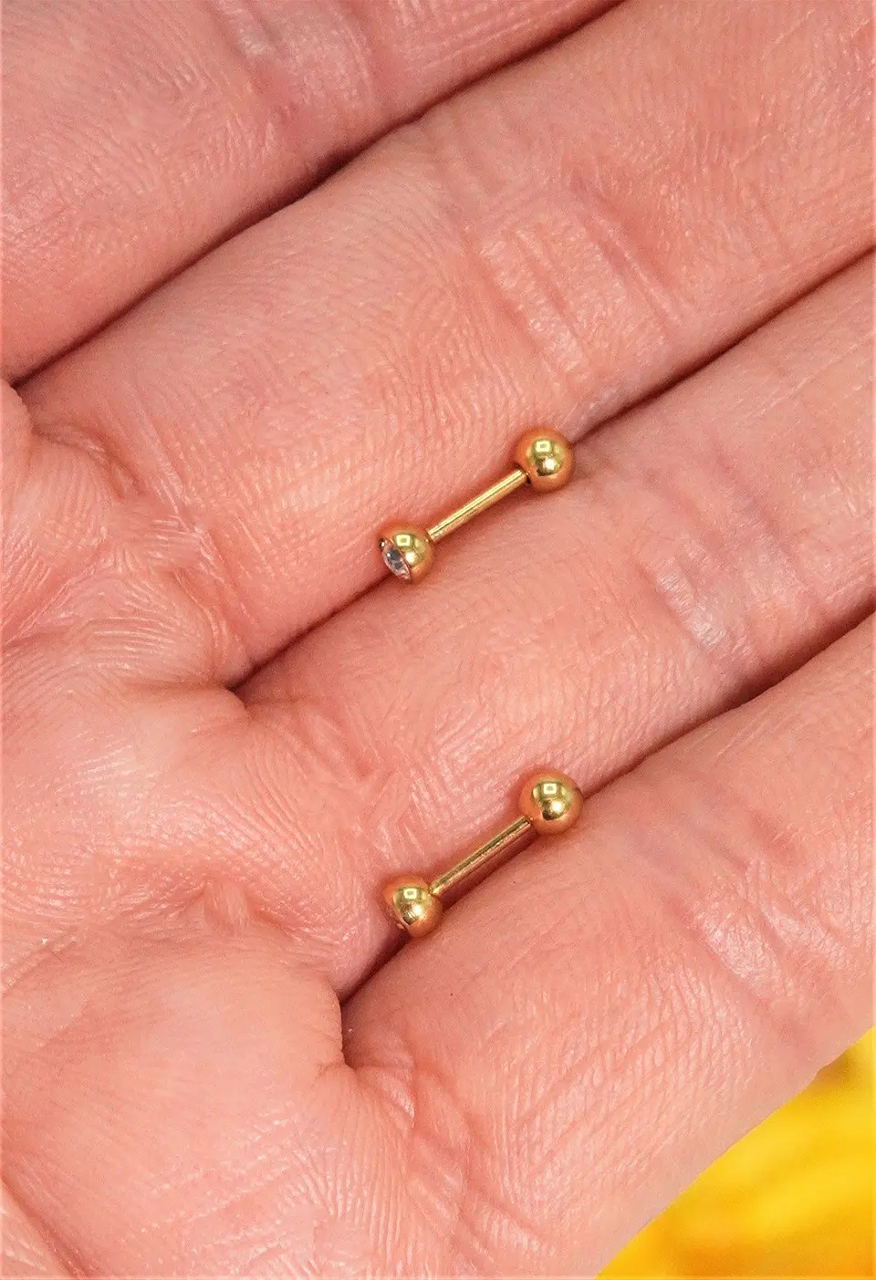 Aros punto de luz Aria 3mm 20G titanio PVD 18k 8