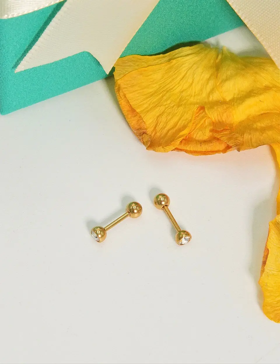 Aros punto de luz Aria 3mm 20G titanio PVD 18k 9