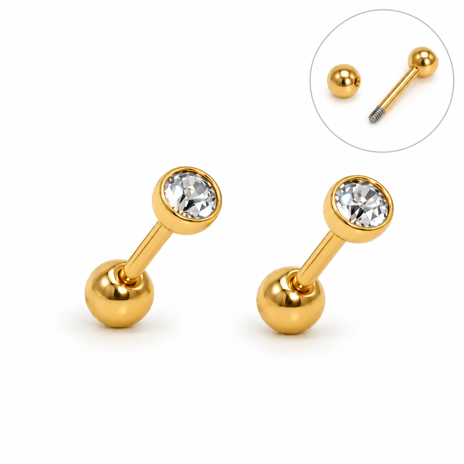 Aros punto de luz Aria 3mm 20G titanio PVD 18k 1