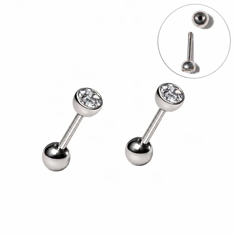 Aros punto de luz Aria 3mm titanio tapa de seguridad 20g
