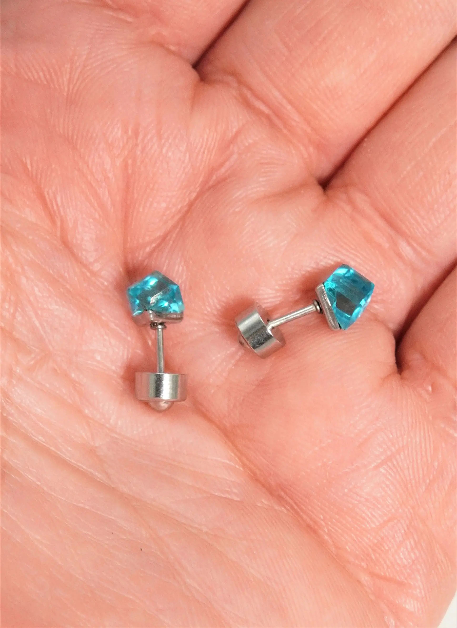 Aros abridores Iris azul cristal  4