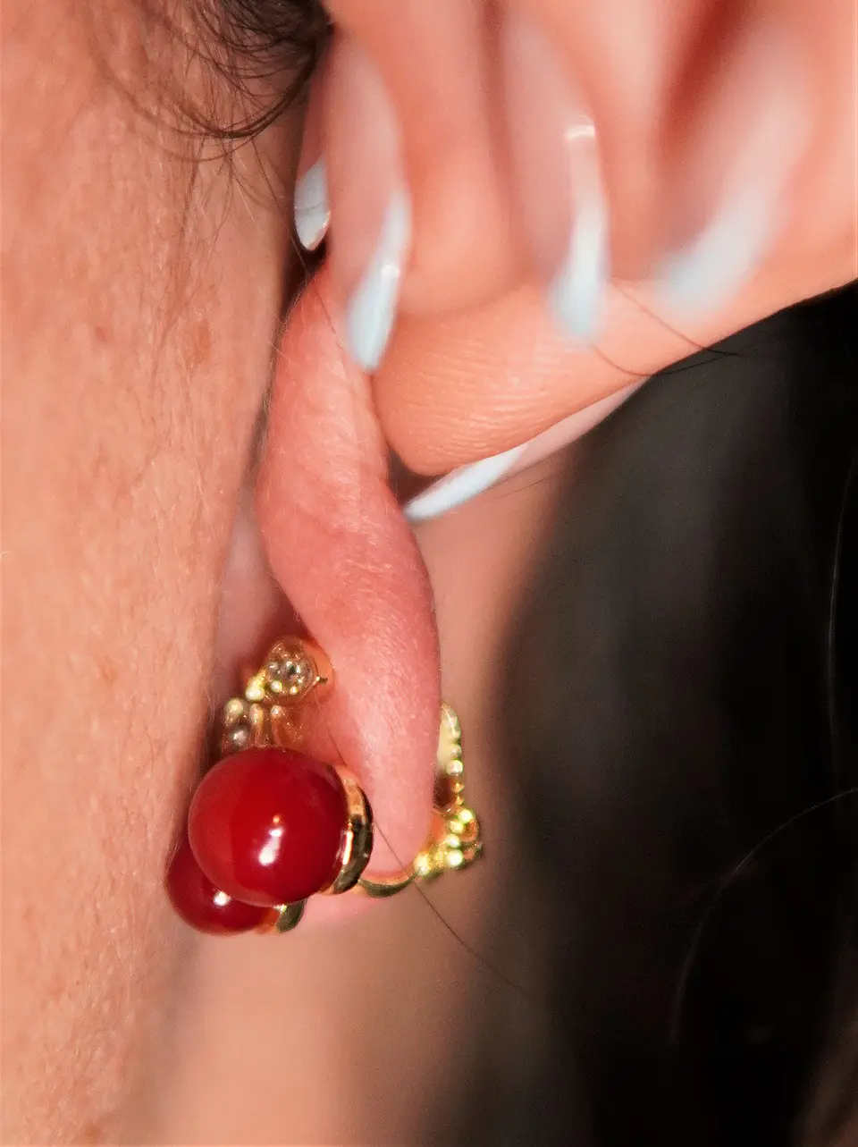 Aros Cereza Chic Sin Perforación Clip Zirconias 4