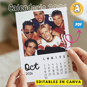 Calendario BSB 2026 Descargable y Editable/ formatos PDF & Plantilla Canva papelería creativa, planner, calendar, souvenirs, recuerdos Print